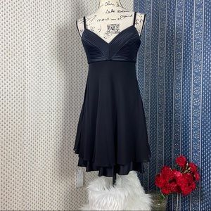 Kay Unger Layered Spaghetti Cocktail Silk Dress